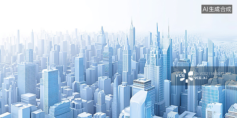 【AI数字艺术】城市建筑天际线背景图图片素材
