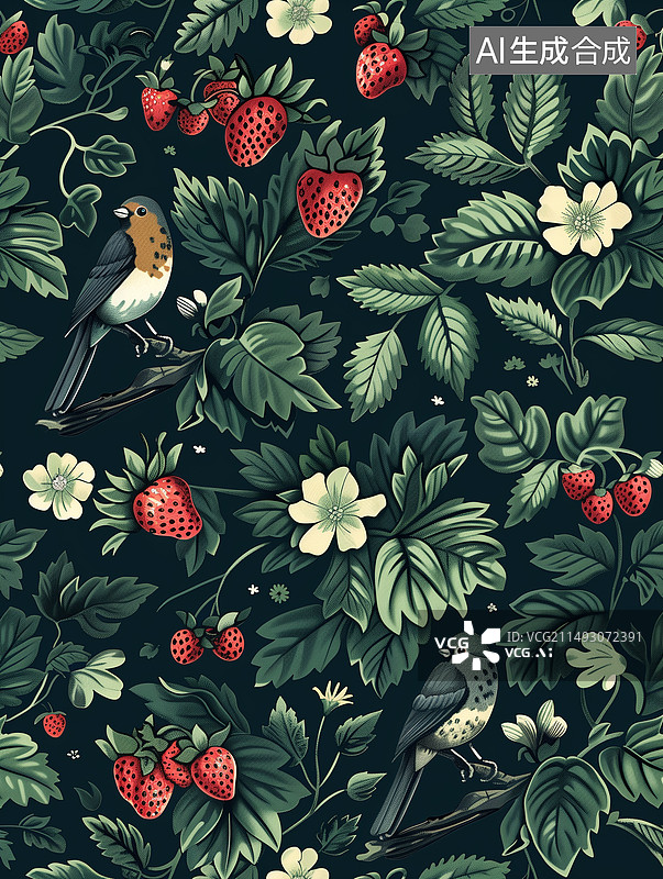 【AI数字艺术】壁纸 插画 莫里斯 植物图片素材