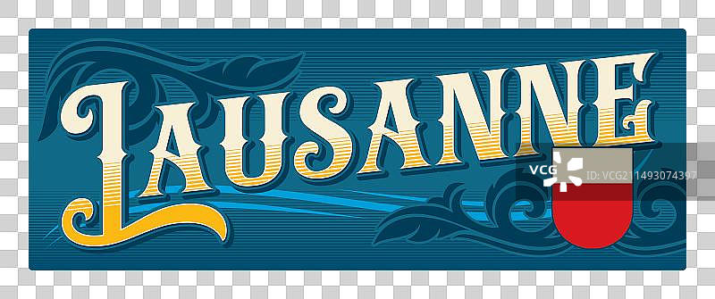 瑞士洛桑城市复古旅行牌图片素材