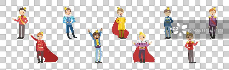 可爱小王子戴金色皇冠图片素材