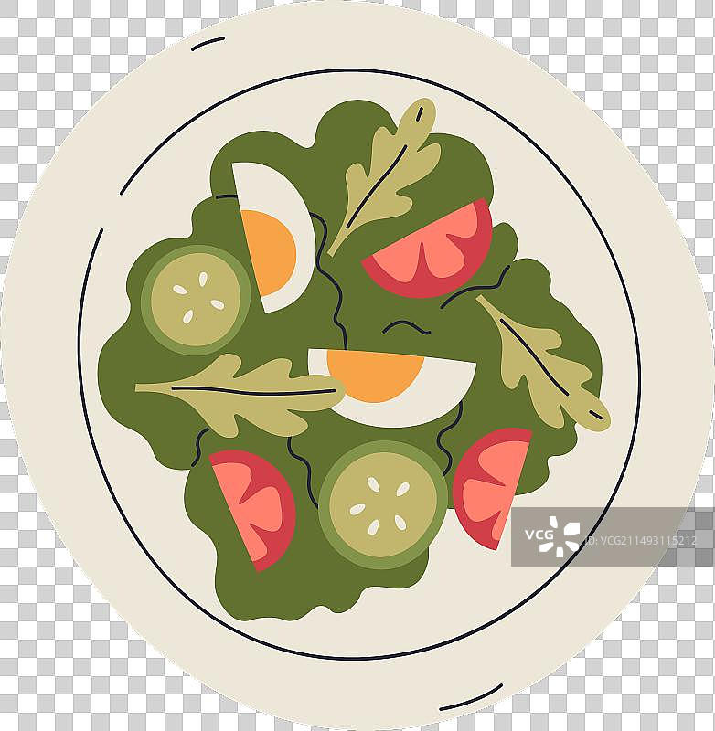 盘子里的沙拉图片素材