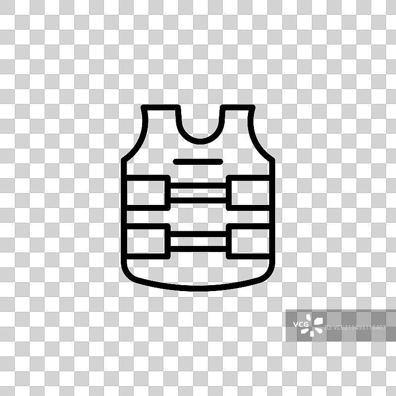 军用防弹背心图标集图片素材