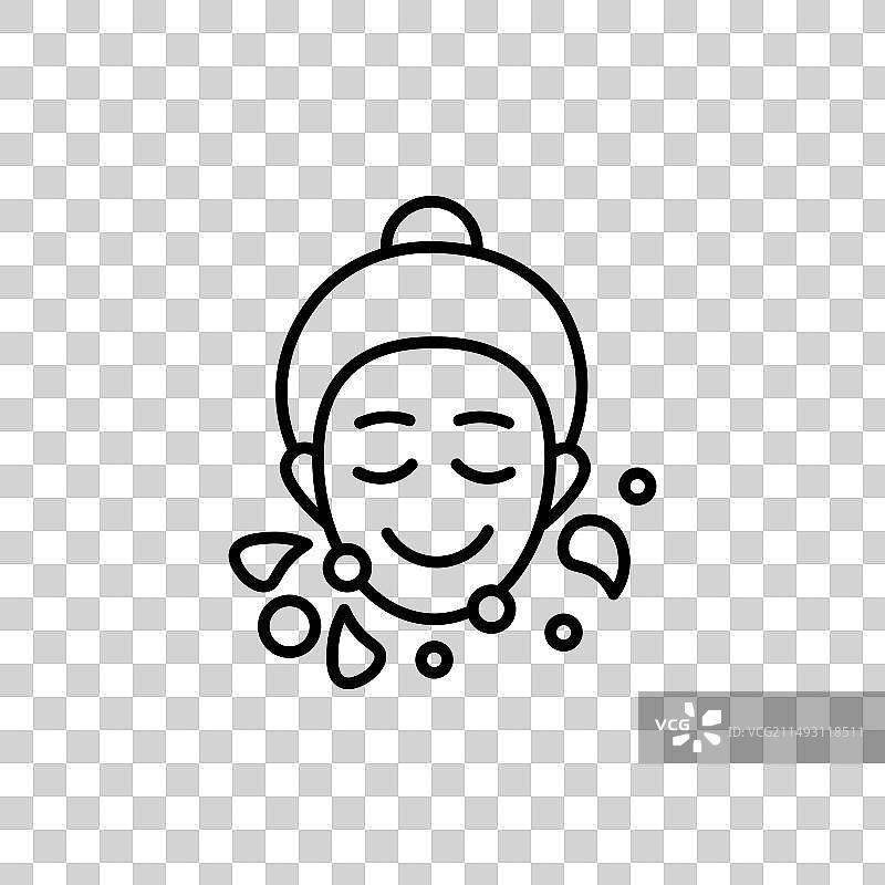 女性洗脸图标集图片素材