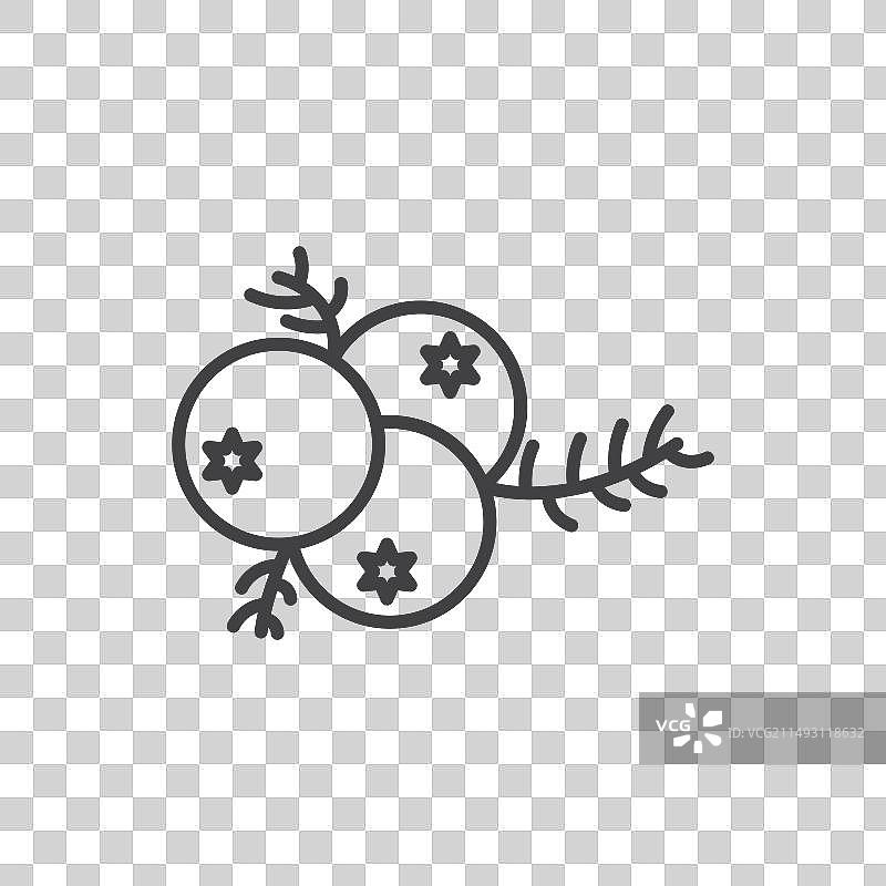 杜松子浆果蓝莓图标集图片素材