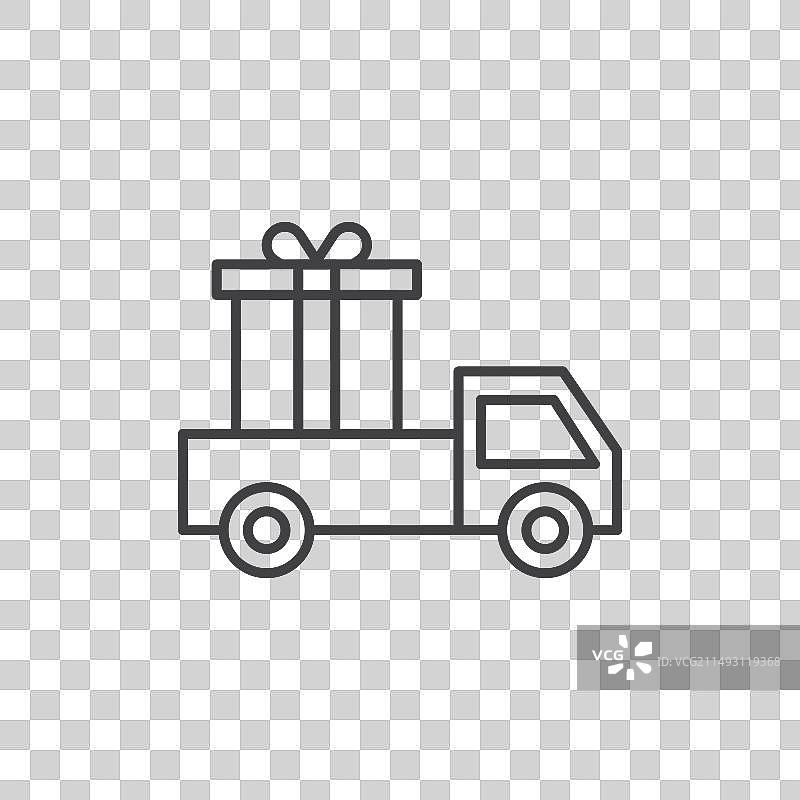 卡车运送礼品盒图标图片素材