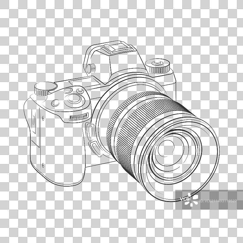 轮廓线条照相机图片素材