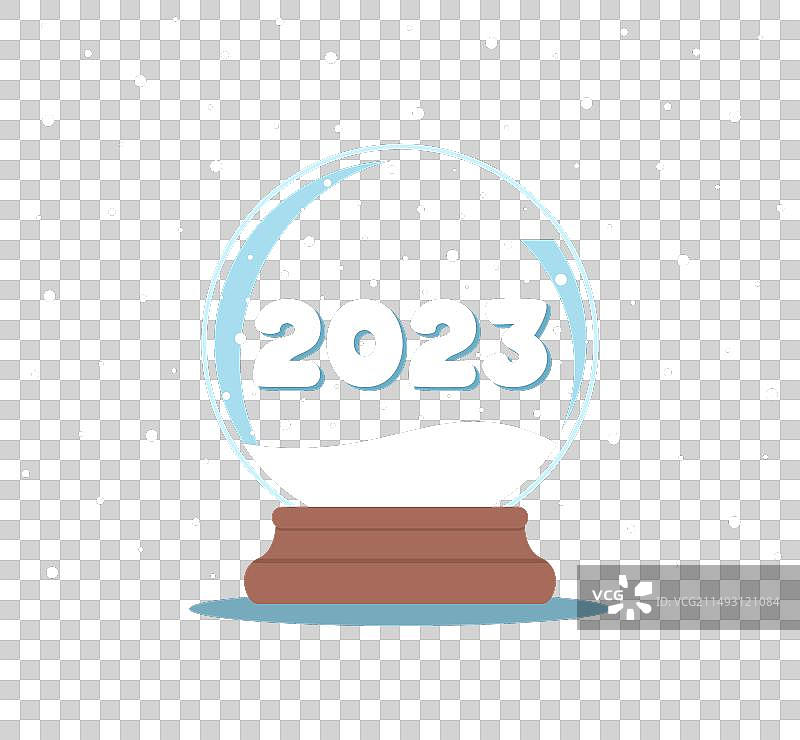 内含2023数字的新年玻璃球图片素材