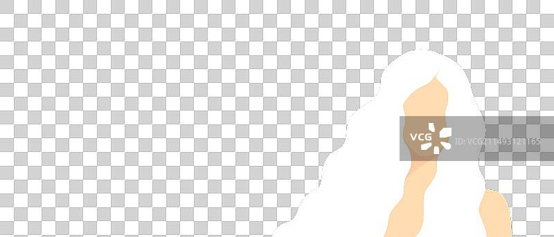 美丽的白化病女人长长的波浪发图片素材