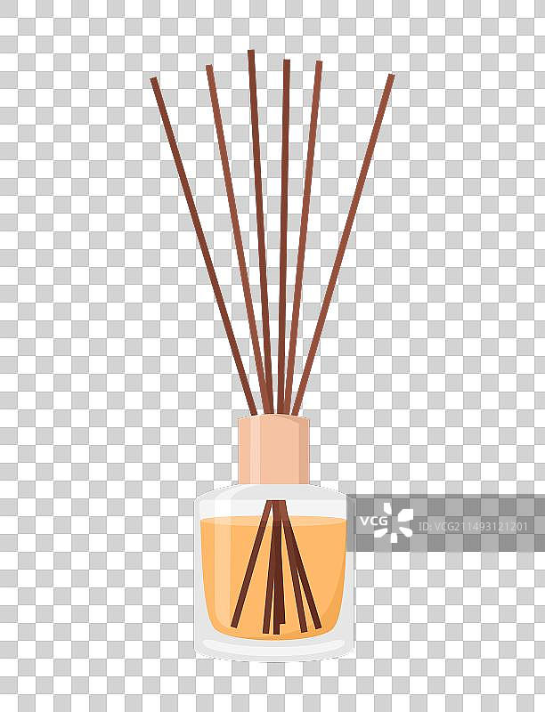 玻璃瓶中带香薰棒的香薰机图片素材