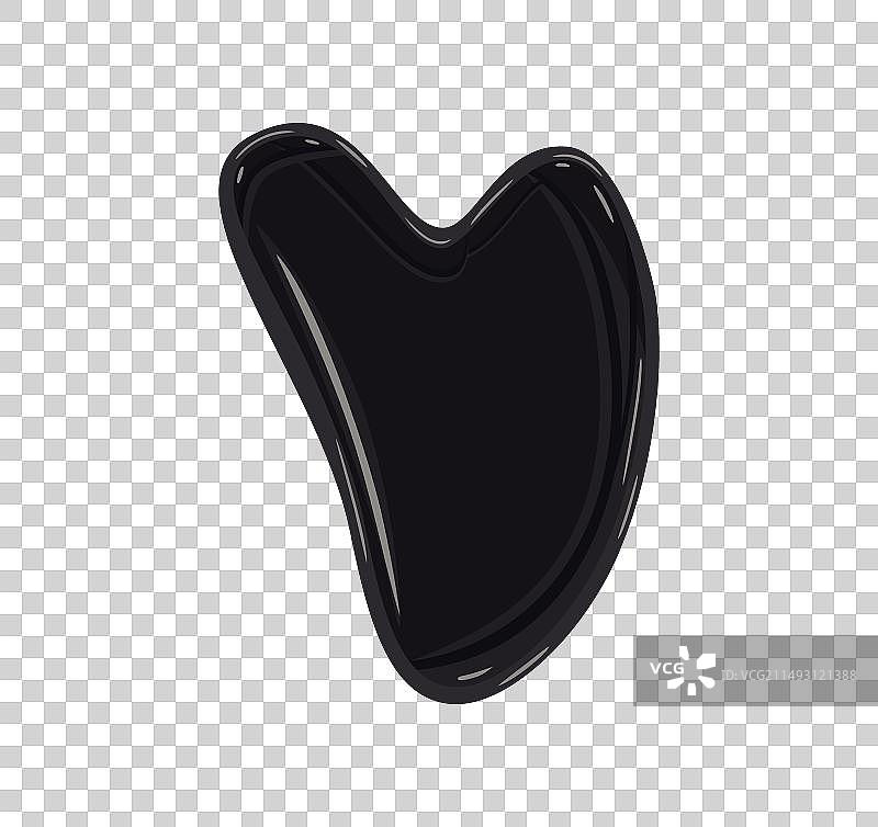 白色背景上孤立的黑曜石刮痧板图片素材