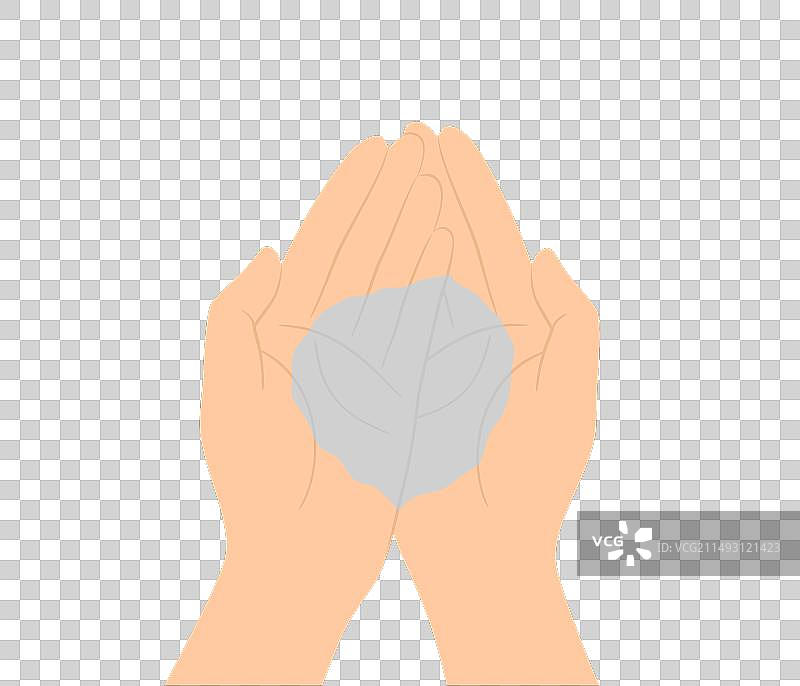 俯视视角下双手捧着的蓝色清水图片素材