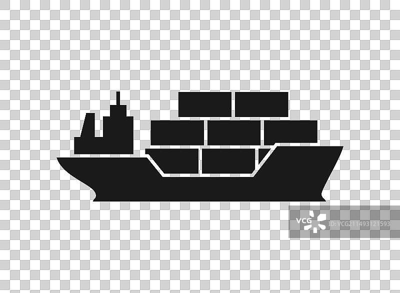 白色背景上的货船图标图片素材