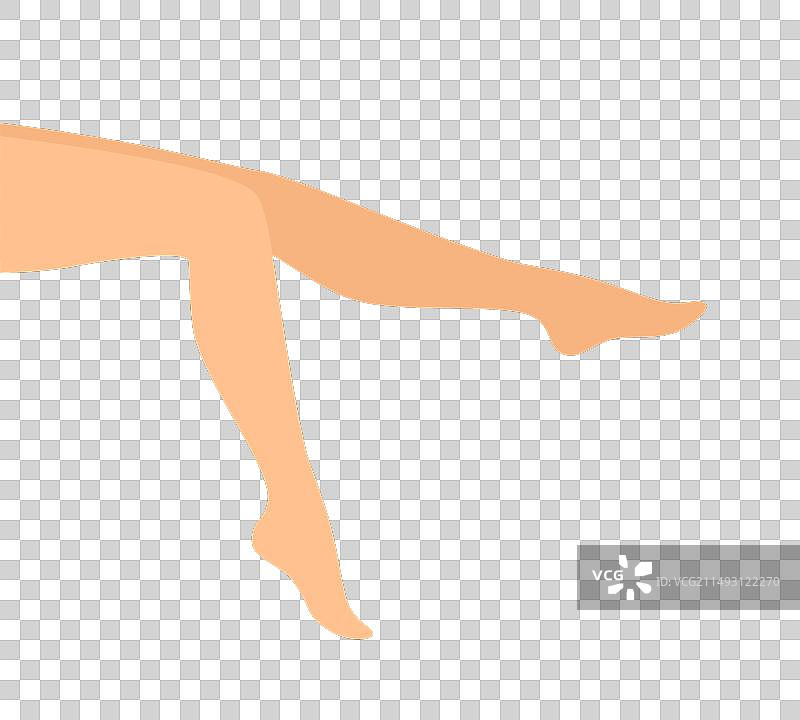 侧视图：白色背景上的美丽女性腿部图片素材