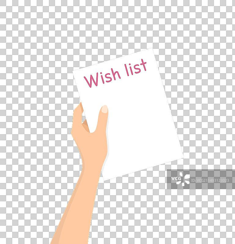 手持写有愿望的白纸图片素材