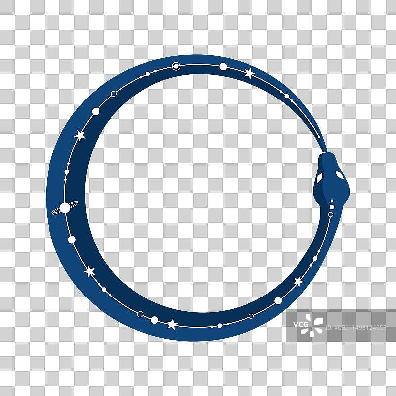 衔尾蛇 身上有宇宙图案图片素材