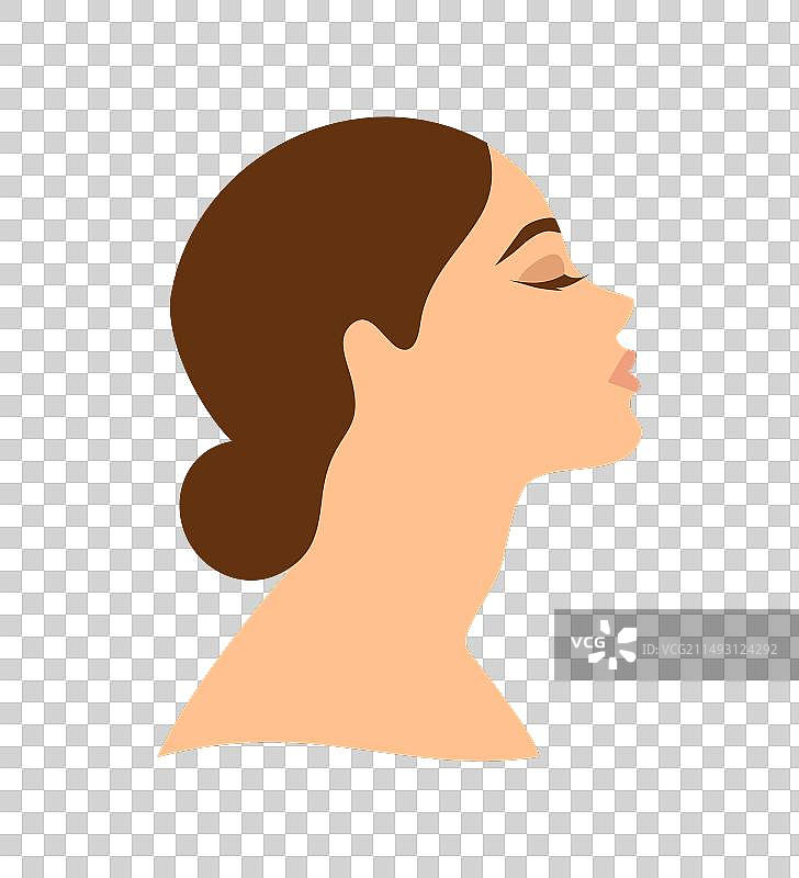 美丽棕发女子肖像图片素材