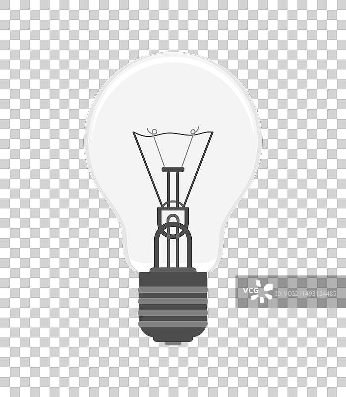 白色背景上的逼真电灯扁平设计图片素材