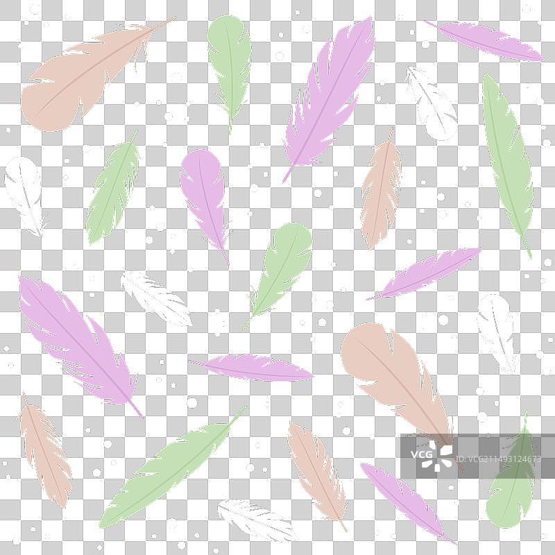 彩色羽毛无缝图案图片素材