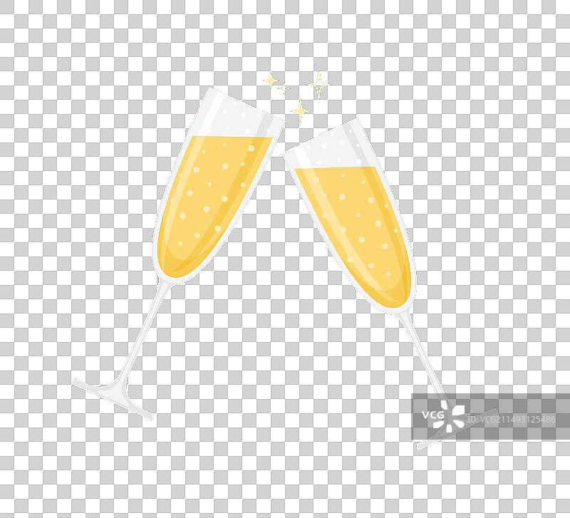 两杯起泡酒或香槟图片素材