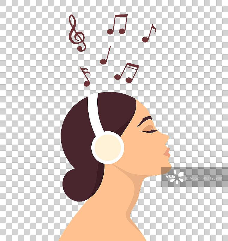 闭着眼睛的年轻女子侧面照图片素材