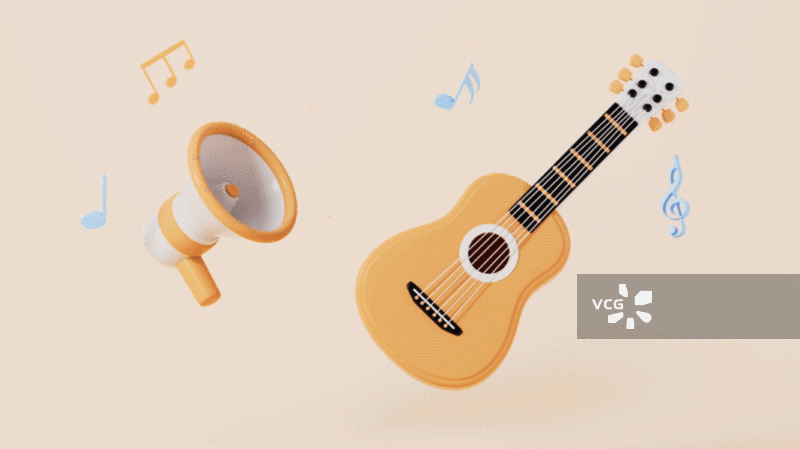 卡通吉他与喇叭模型动画图片素材