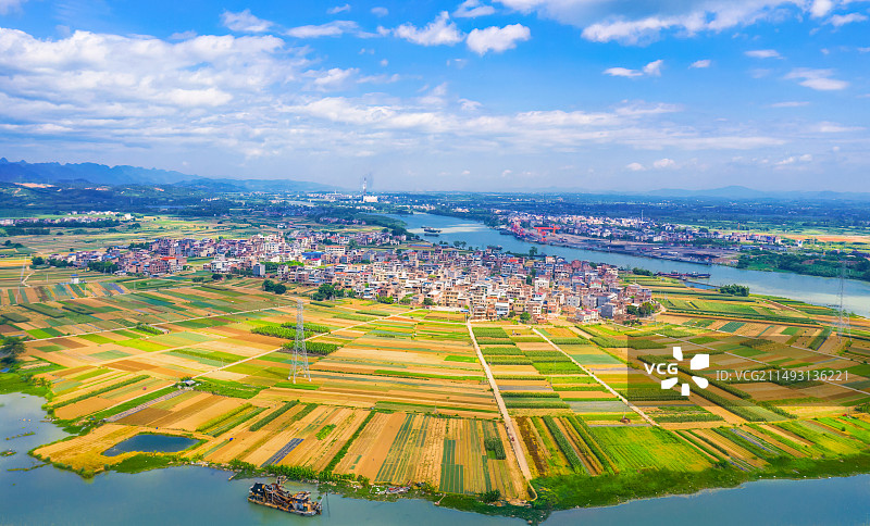 五彩田园美如画图片素材