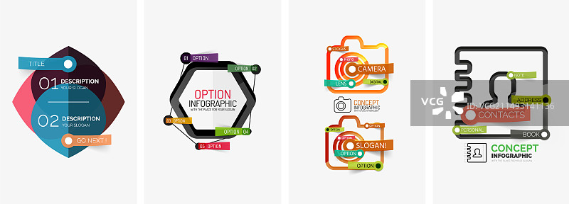 带线条设计图标的信息图图片素材