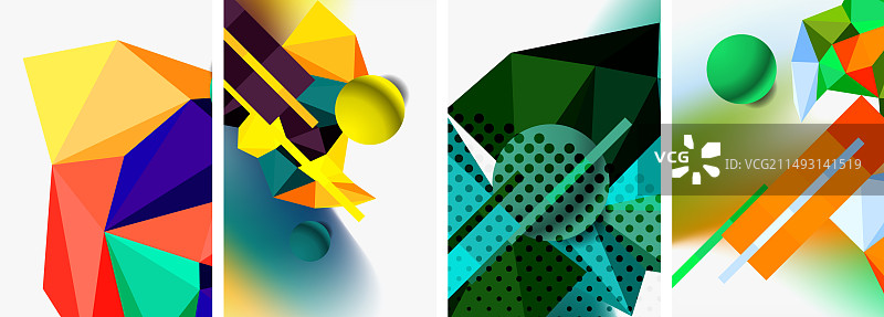 三维球面和三维低多边形设计图片素材