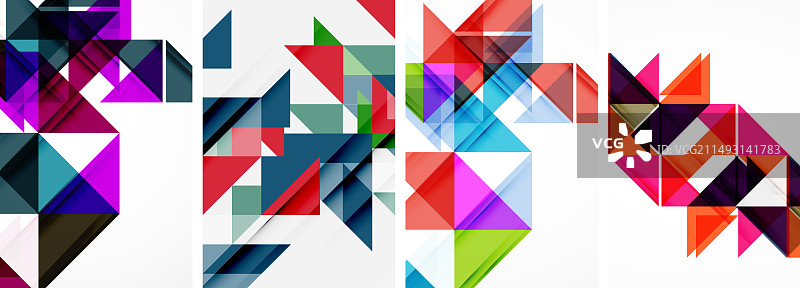 集合抽象随机三角形组成图片素材