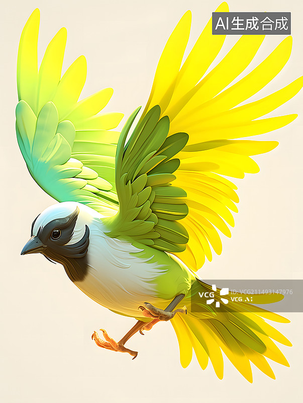 【AI数字艺术】飞鸟3D图片素材