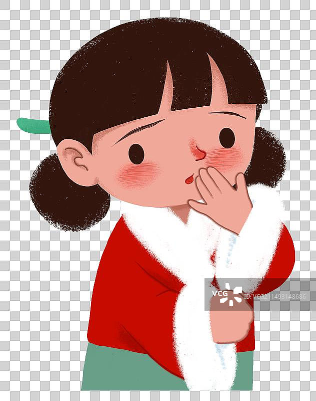 捂嘴汉服女孩图片素材