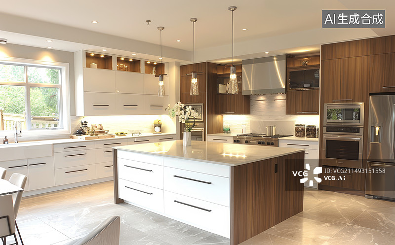 【AI数字艺术】现代厨房图片素材