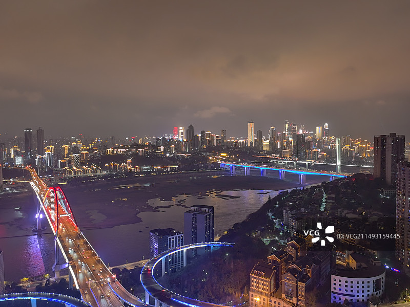 重庆菜园坝大桥夜景图片素材
