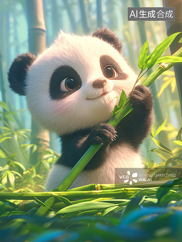 【AI数字艺术】可爱的熊猫图片素材