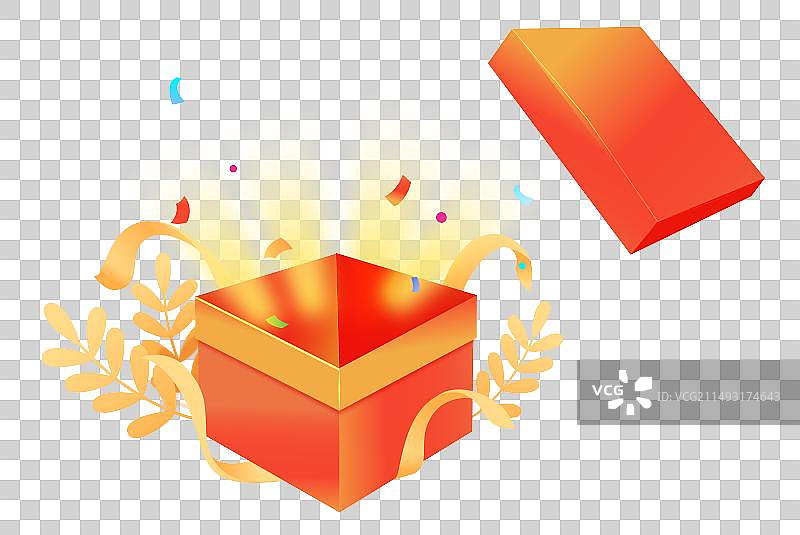 红色打开的礼盒金融惊喜电商促销图片素材