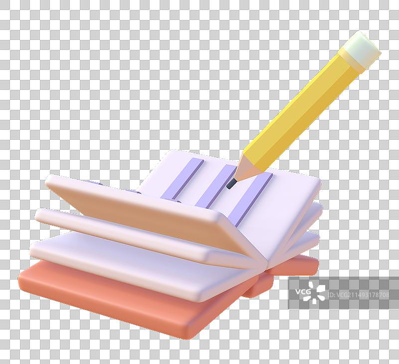 在纸上记笔记学习商务教育3D卡通插画元素图片素材