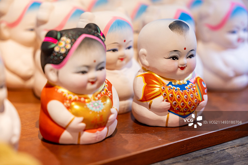 江苏省无锡市惠山古镇工艺品惠山泥人静物摄影图片素材