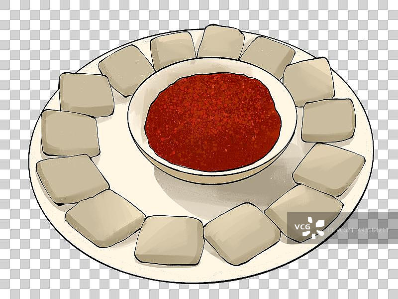 贵州美食大方豆腐干特产手绘插画图片素材