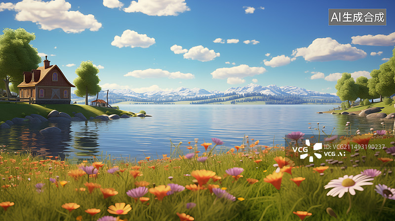 【AI数字艺术】夏日冰爽城市图片素材