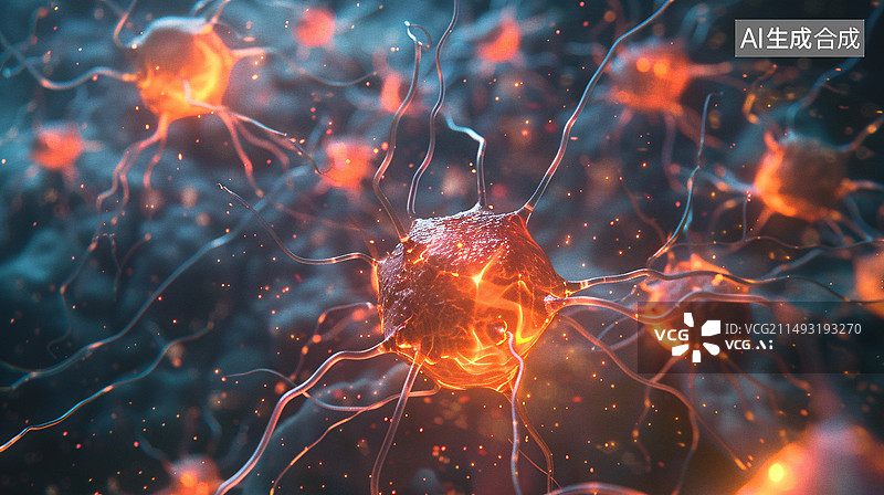 【AI数字艺术】神经元脑神经神经系统插图图片素材