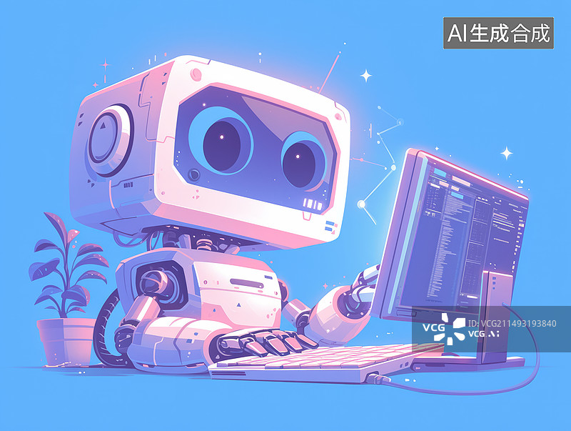 【AI数字艺术】可爱的卡通多功能机器人的创新过程图片素材