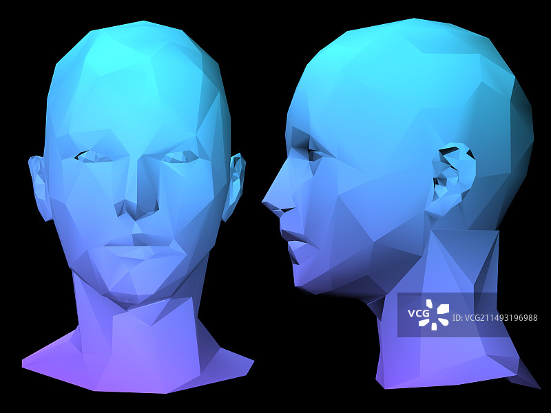 3D人物抽象头部图形图片素材