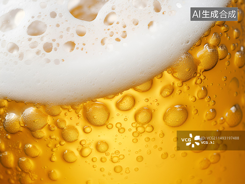 【AI数字艺术】啤酒泡沫特写镜头图片素材