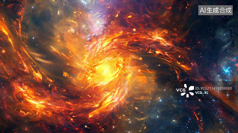 【AI数字艺术】宇宙中璀璨的星云图片素材