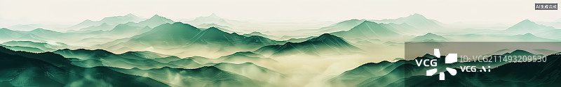 【AI数字艺术】只此青绿中式山水画图片素材