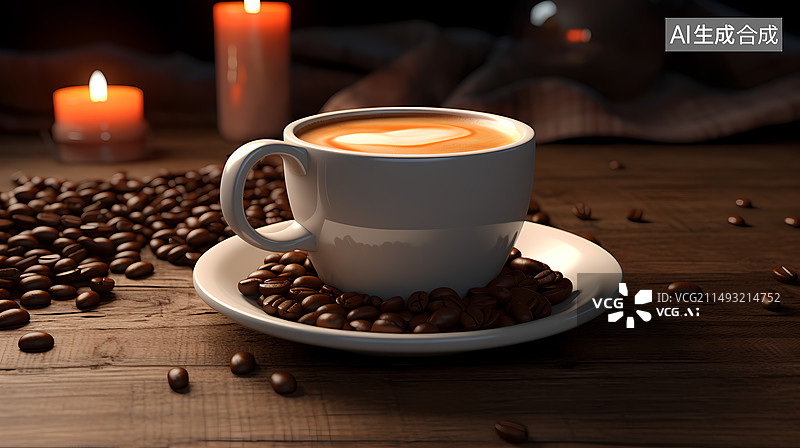 【AI数字艺术】桌子上的咖啡图片素材