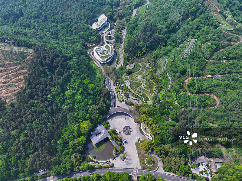 四川省成都市崇州市竹艺公园竹艺村航拍图片素材