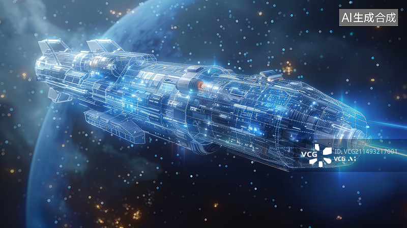 【AI数字艺术】未来载人飞船宇宙探索科幻场景图片素材