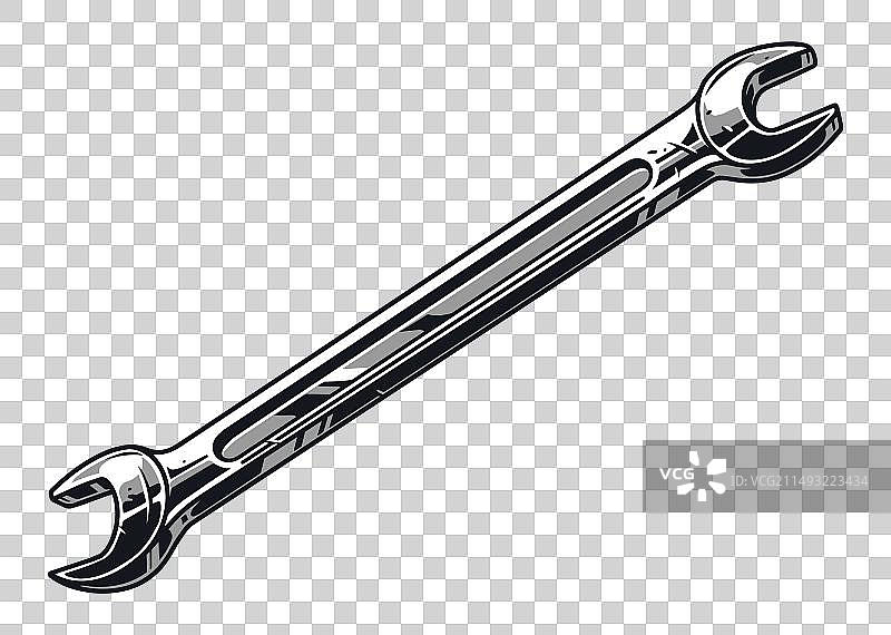 单色复古钢制扳手标签图片素材