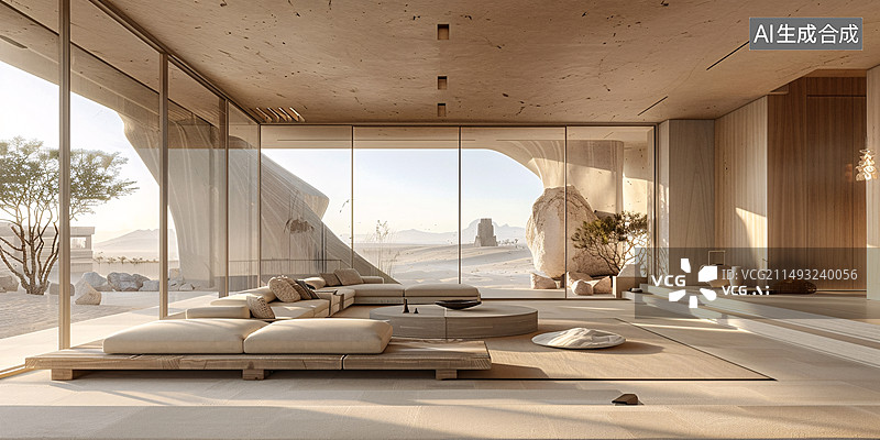 【AI数字艺术】【AI数字艺术】三维渲染简约现代感前台图片素材